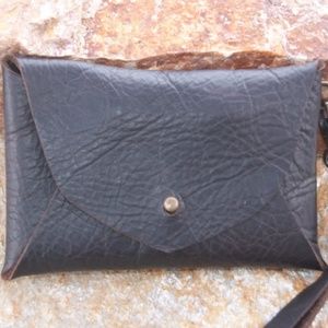 Moo Young Leather Wristlet Espresso